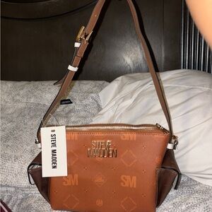 Steve Madden Tan and Brown Crossbody Bag